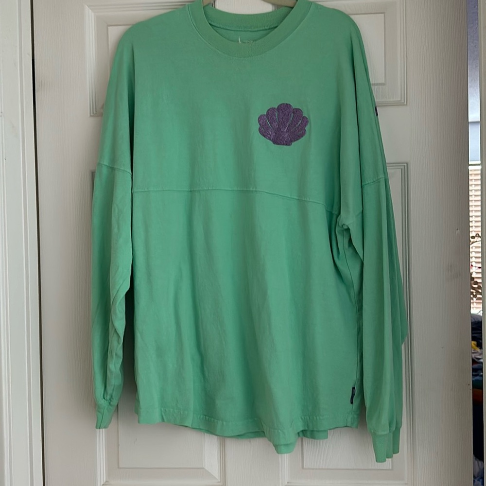 Green and glitter purple little mermaid spirit jersey. Disneyland Ariel rare